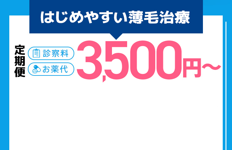 続けやすい薄毛治療 定期配送便 診察料 お薬代 0円